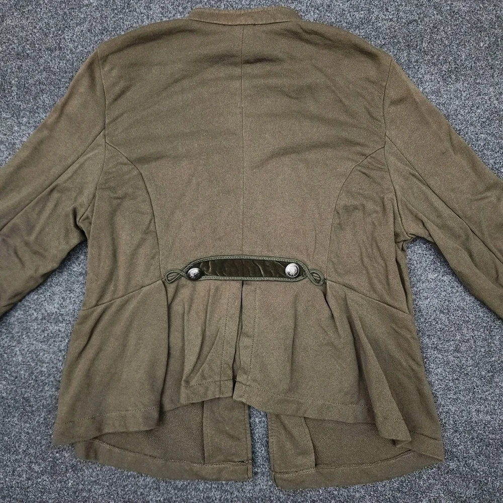 Torrid Women's Plus 1X Embellished Zip Front Military Jacket Olive Green Boho - Picture 5 of 11